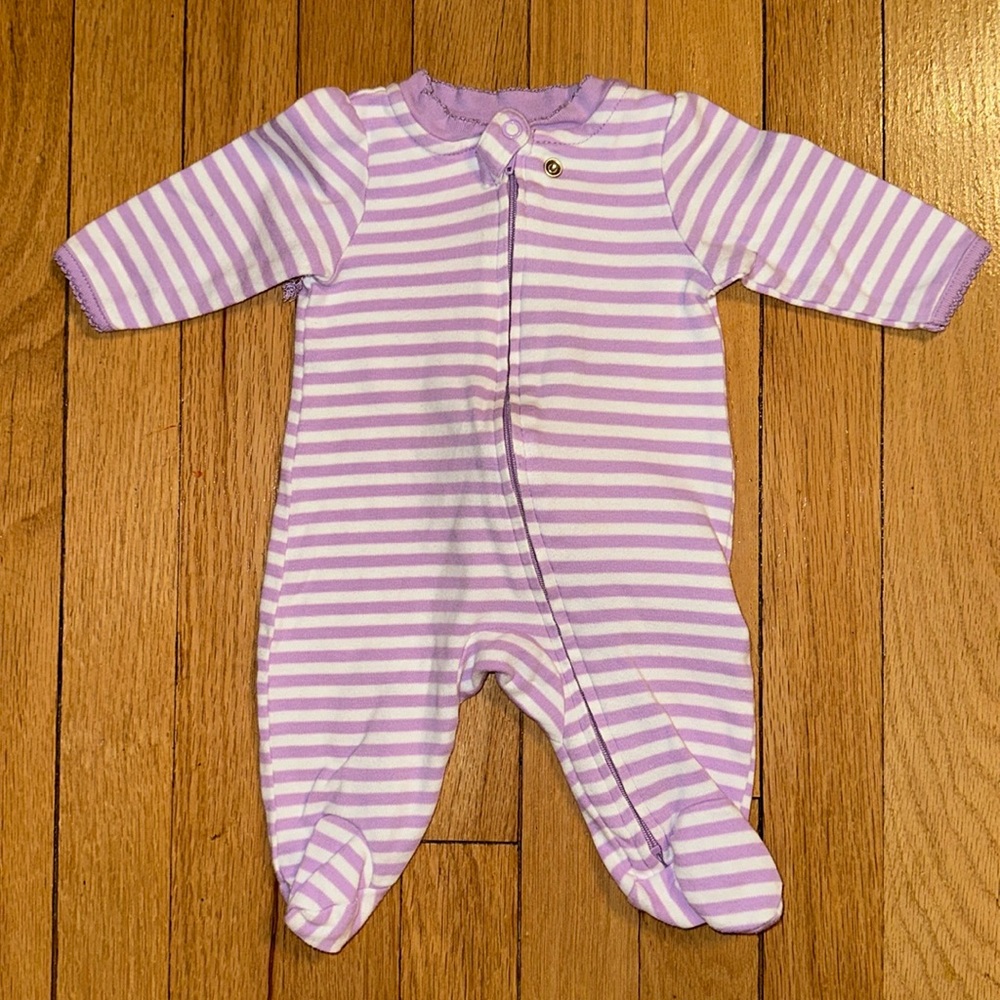 Faded Glory newborn onesie footed pajama 100% organic cotton made in China